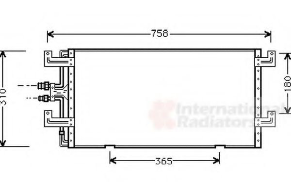 Радиатор кондиционера (конденсатор) VAN WEZEL 58005145