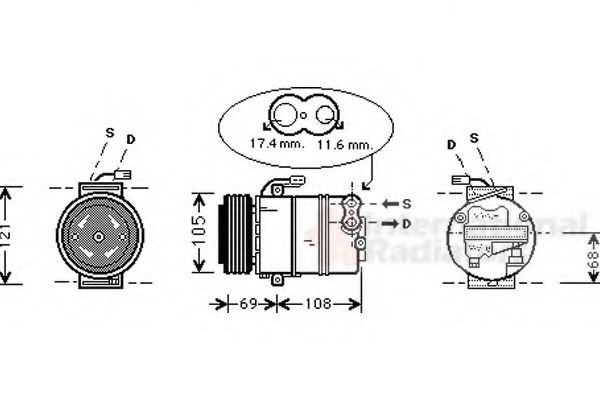 Компрессор кондиционера VAN WEZEL 3700K316