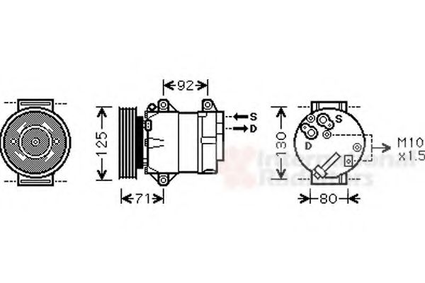 Компрессор кондиционера VAN WEZEL 4300K103