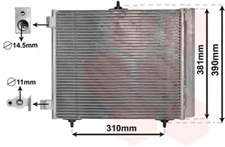 Радиатор кондиционера (конденсатор) VAN WEZEL 09005205