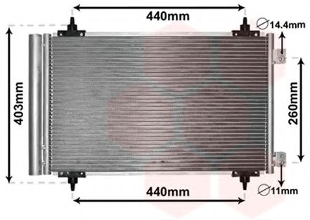 Радиатор кондиционера (конденсатор) VAN WEZEL 09005263
