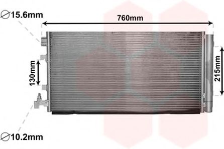 Радиатор кондиционера (конденсатор) VAN WEZEL 43005449