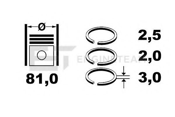 Комплект поршневых колец ET ENGINETEAM R1009700