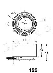 Устройство для натяжения ремня, ремень ГРМ JAPKO 45122