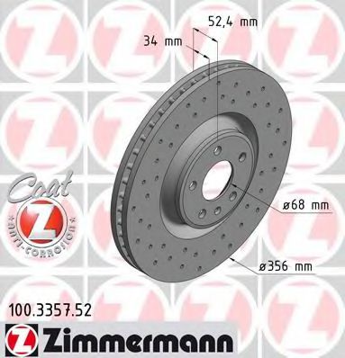 Тормозной диск ZIMMERMANN 100335752