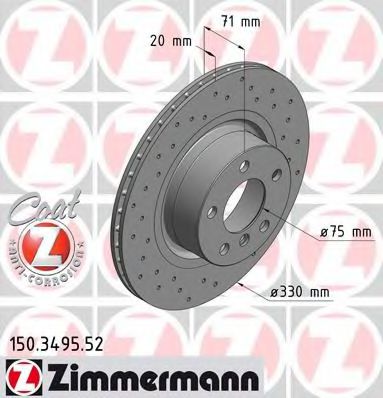 Тормозной диск ZIMMERMANN 150349552