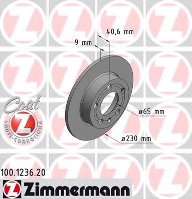 Тормозной диск ZIMMERMANN 100123620