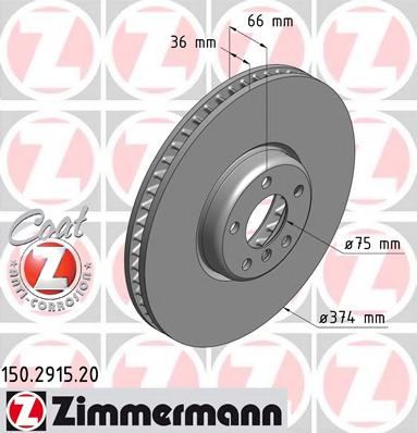 Тормозной диск ZIMMERMANN 150291520