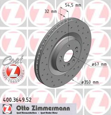Тормозной диск ZIMMERMANN 400364952
