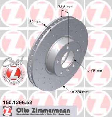 Тормозной диск ZIMMERMANN 150129652