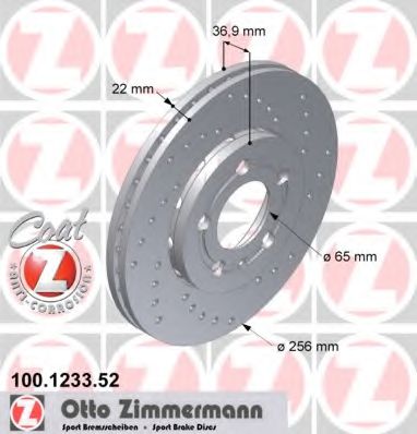 Тормозной диск ZIMMERMANN 100123352