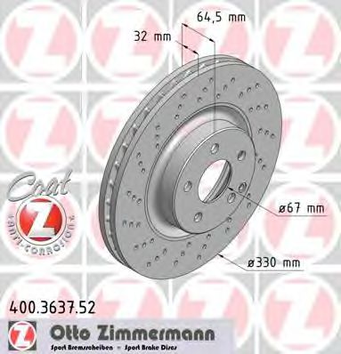 Тормозной диск ZIMMERMANN 400363752