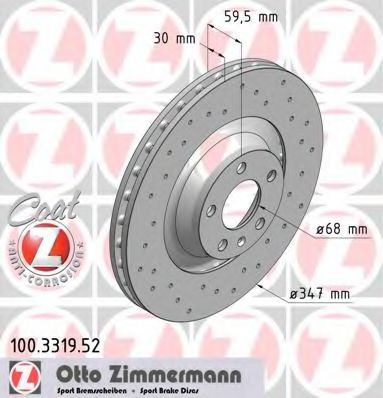 Тормозной диск ZIMMERMANN 100331952