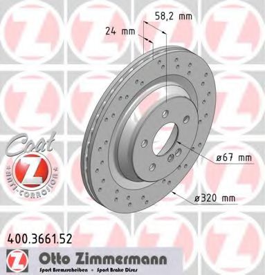 Тормозной диск ZIMMERMANN 400366152