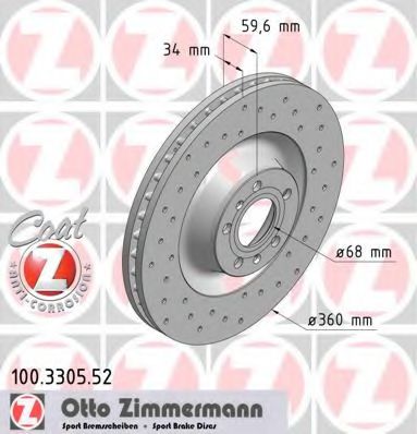 Тормозной диск ZIMMERMANN 100330552