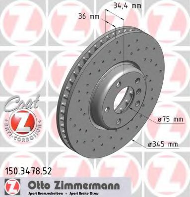 Тормозной диск ZIMMERMANN 150347852