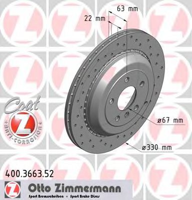 Тормозной диск ZIMMERMANN 400366352