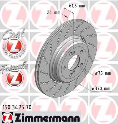 Тормозной диск ZIMMERMANN 150347570