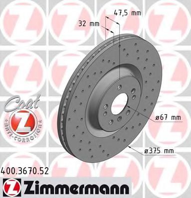 Тормозной диск ZIMMERMANN 400367052