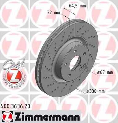 Тормозной диск ZIMMERMANN 400363620