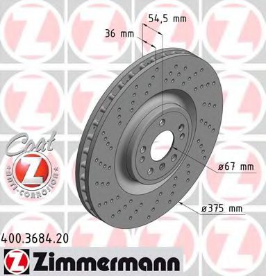 Тормозной диск ZIMMERMANN 400368420