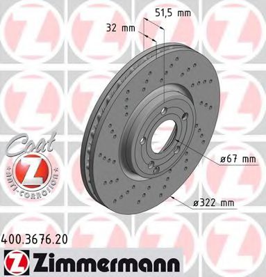 Тормозной диск ZIMMERMANN 400367620