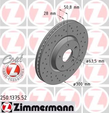 Тормозной диск ZIMMERMANN 250137552