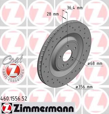 Тормозной диск ZIMMERMANN 460155652