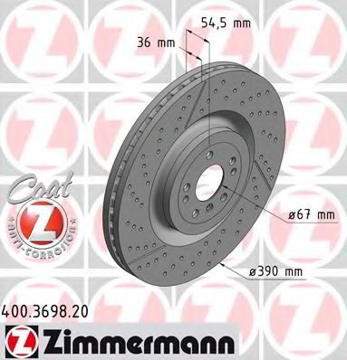 Тормозной диск ZIMMERMANN 400369820