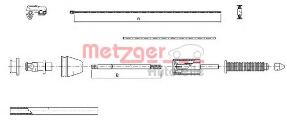 Тросик газа METZGER 100383