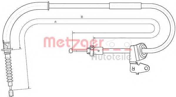 Трос стояночного тормоза METZGER 104302