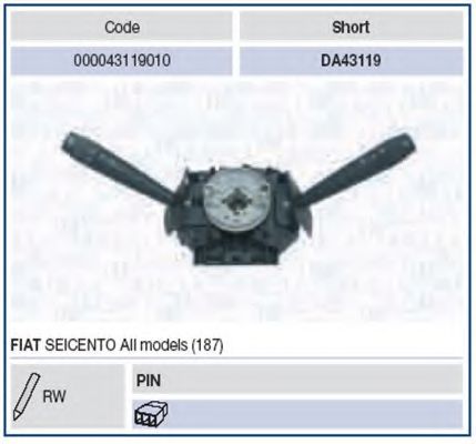 Выключатель на колонке рулевого управления Magneti Marelli 000043119010