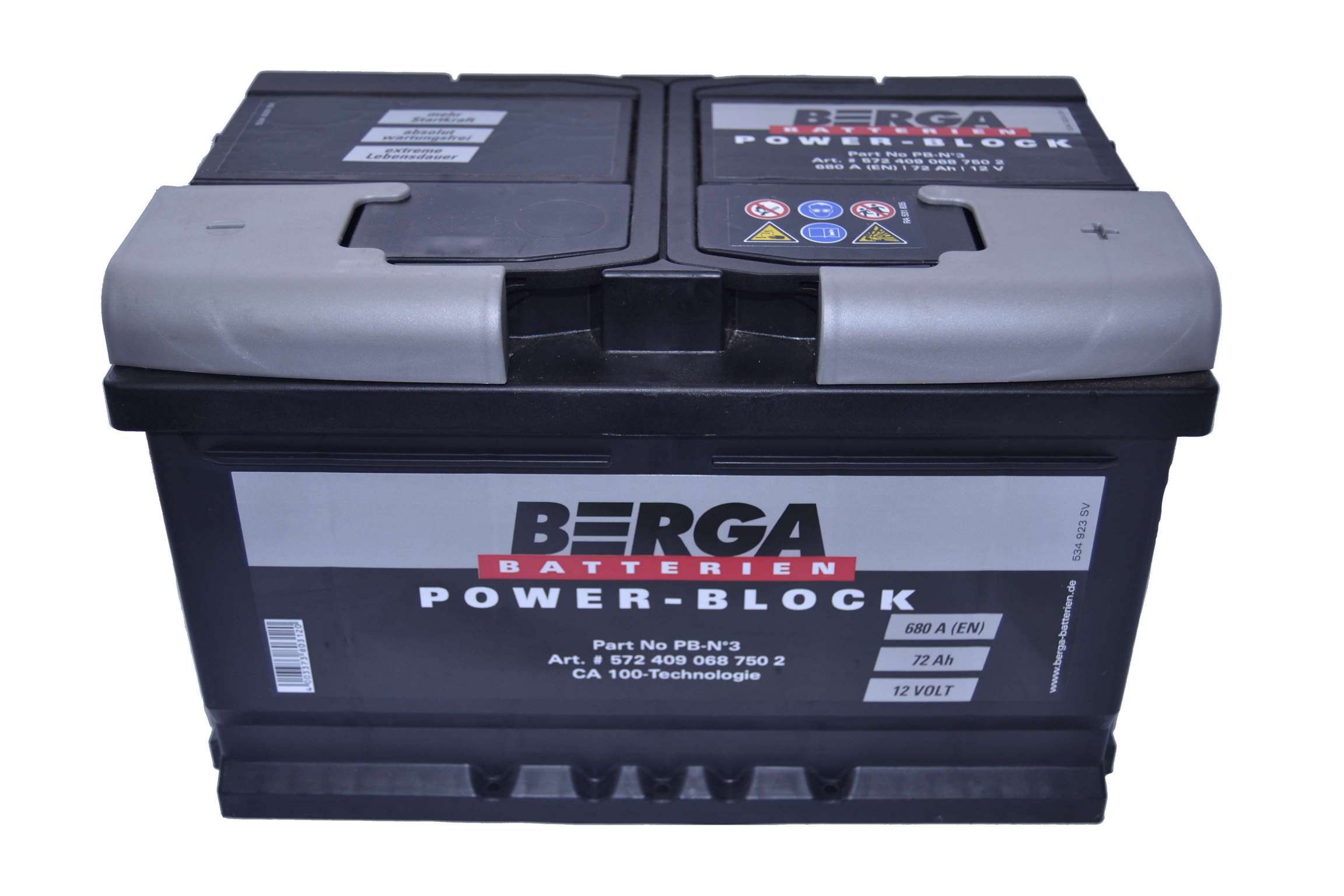 Аккумулятор автомобильный BERGA Power Block 72Ah 680A (EN) BERGA 572409068