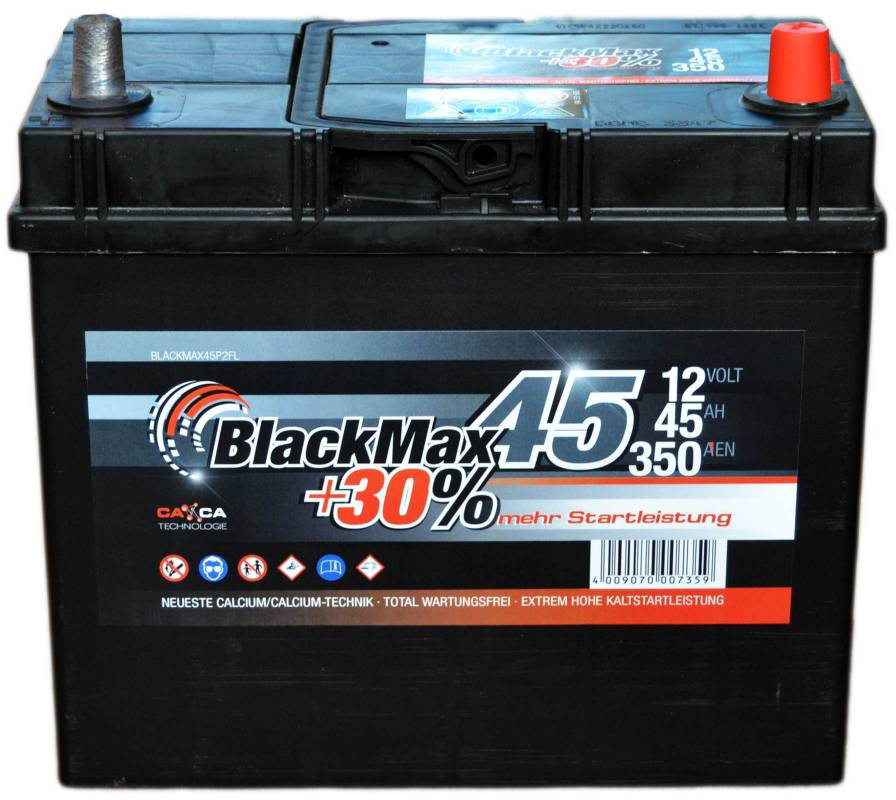 Аккумулятор автомобильный BlackMax 45Ah 350A (EN) BlackMax B4022