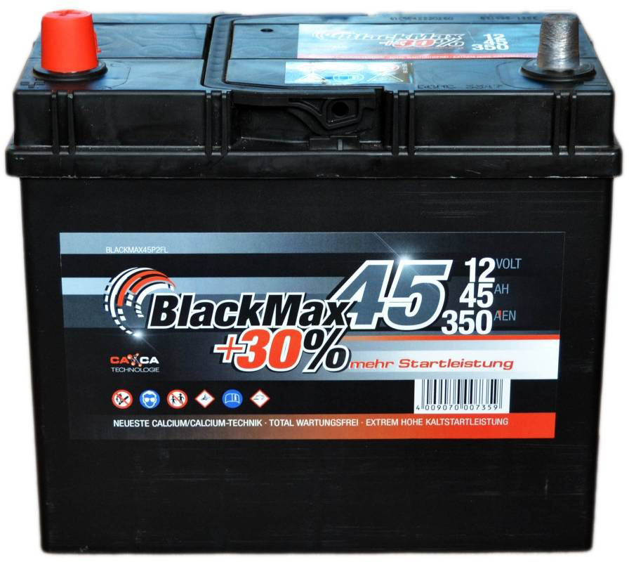 Аккумулятор автомобильный BlackMax 45Ah 350A (EN) BlackMax B4023