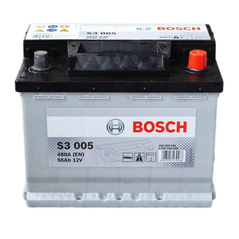 Аккумулятор автомобильный BOSCH S3005 56Ah 480A (EN) BOSCH 0092S30050