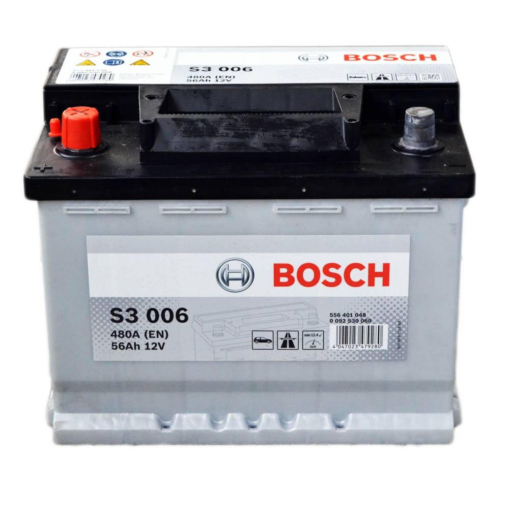 Аккумулятор автомобильный BOSCH S3006 56Ah 480A (EN) BOSCH 0092S30060