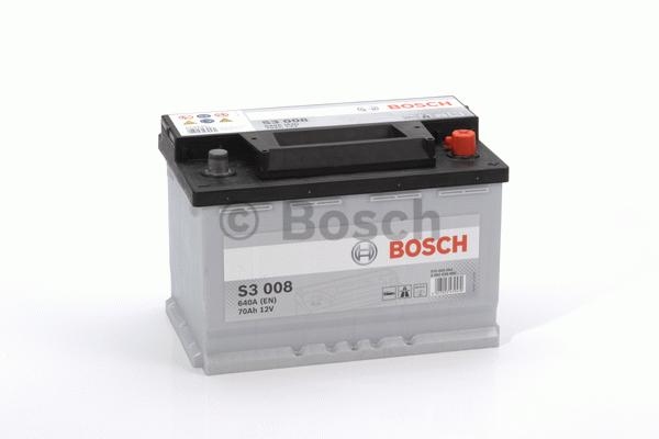 Аккумулятор автомобильный BOSCH S3008 70Ah 640A (EN) BOSCH 0092S30080