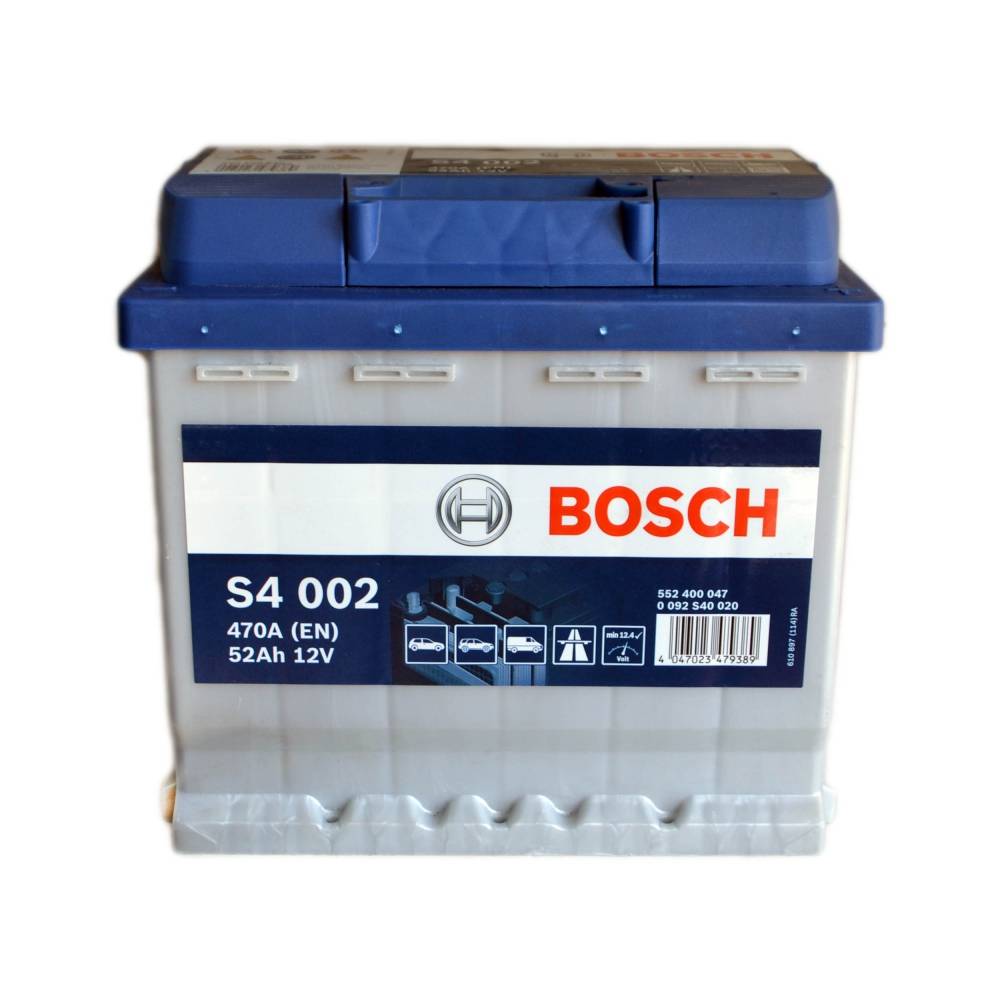 Аккумулятор автомобильный BOSCH S4002 52Ah 470A (EN) BOSCH 0092S40020
