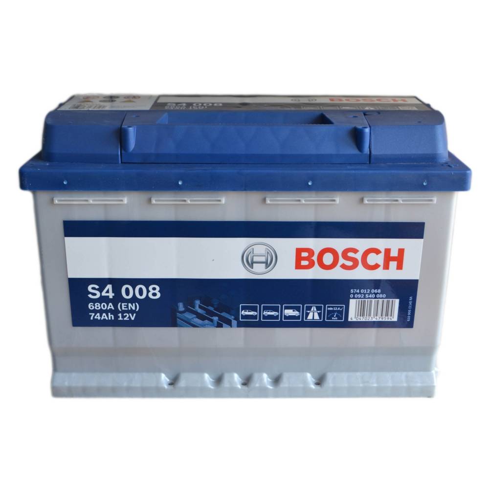 Аккумулятор автомобильный BOSCH S4008 74Ah 680A (EN) BOSCH 0092S40080