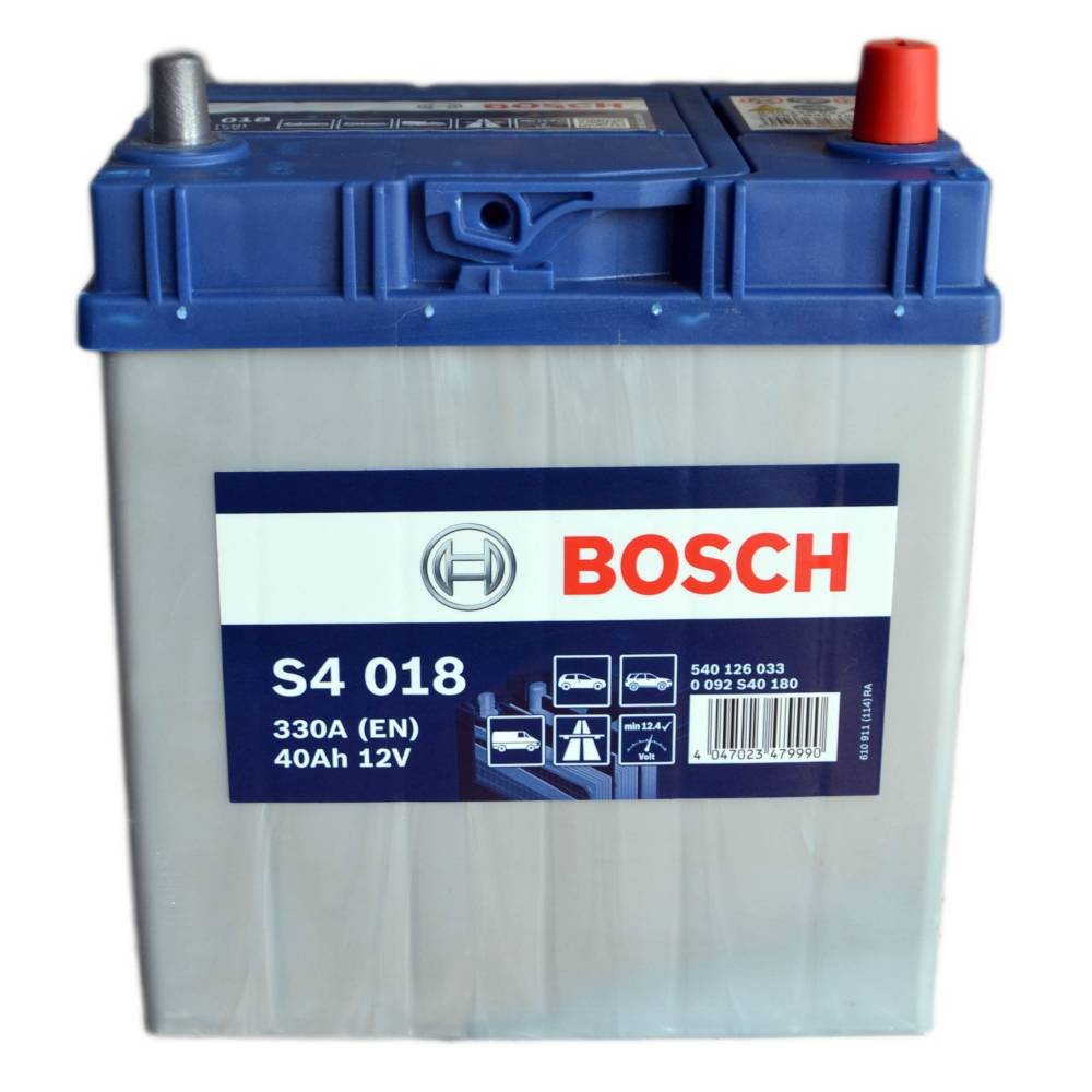 Аккумулятор автомобильный BOSCH S4018 40Ah 330A (EN) BOSCH 0092S40180