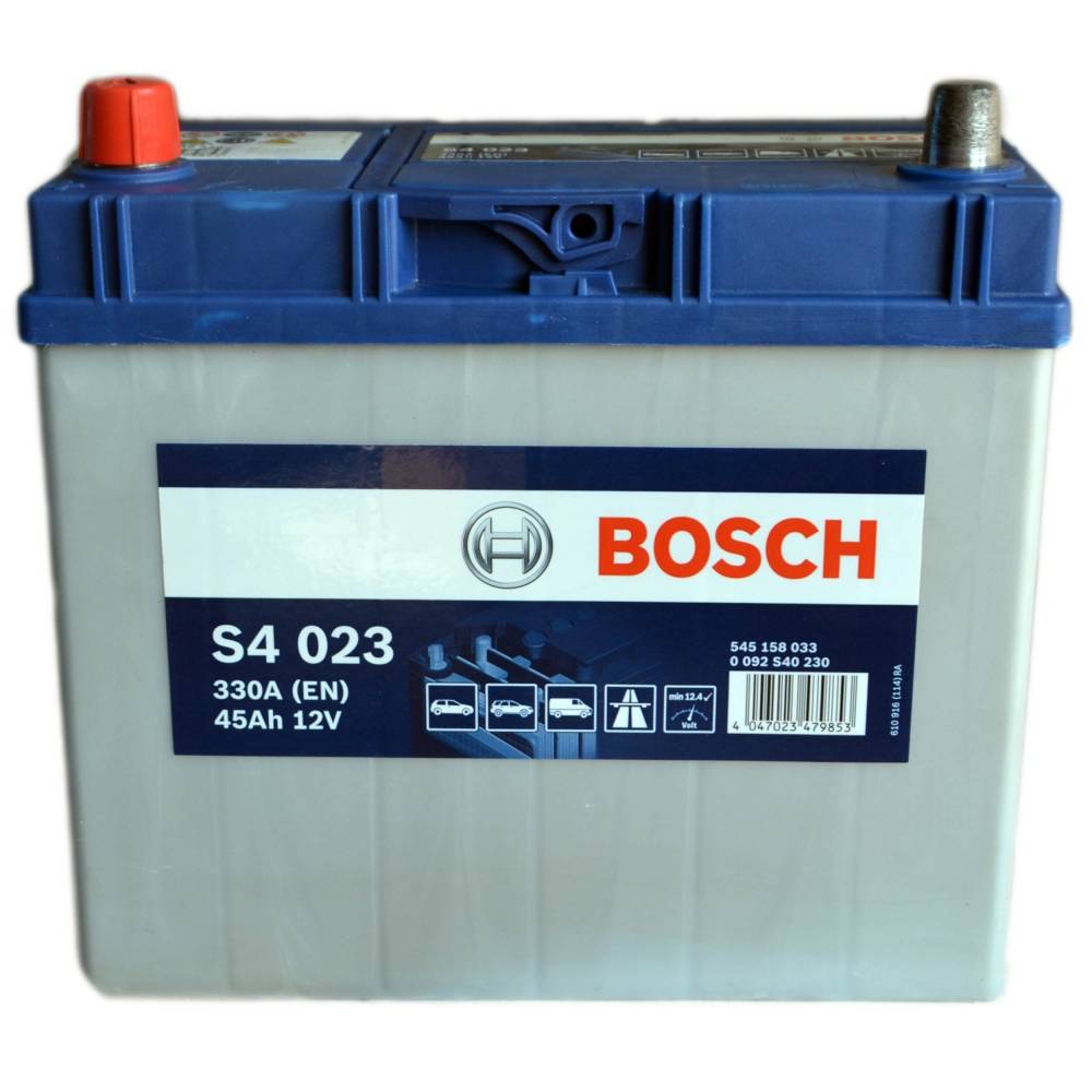 Аккумулятор автомобильный BOSCH S4023 45Ah 330A (EN) BOSCH 0092S40230