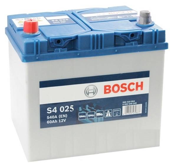 Аккумулятор автомобильный BOSCH S4025 60Ah 540A (EN) BOSCH 0092S40250