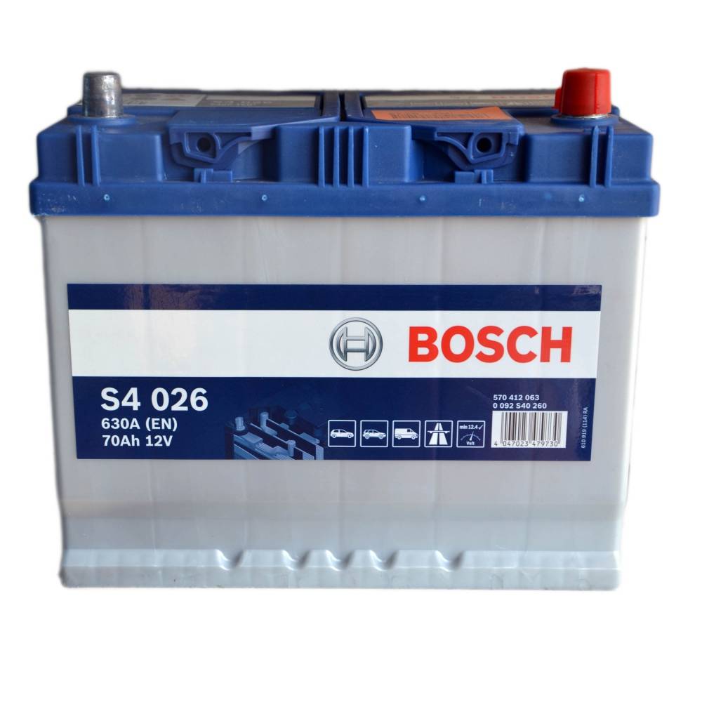 Аккумулятор автомобильный BOSCH S4026 70Ah 630A (EN) BOSCH 0092S40260
