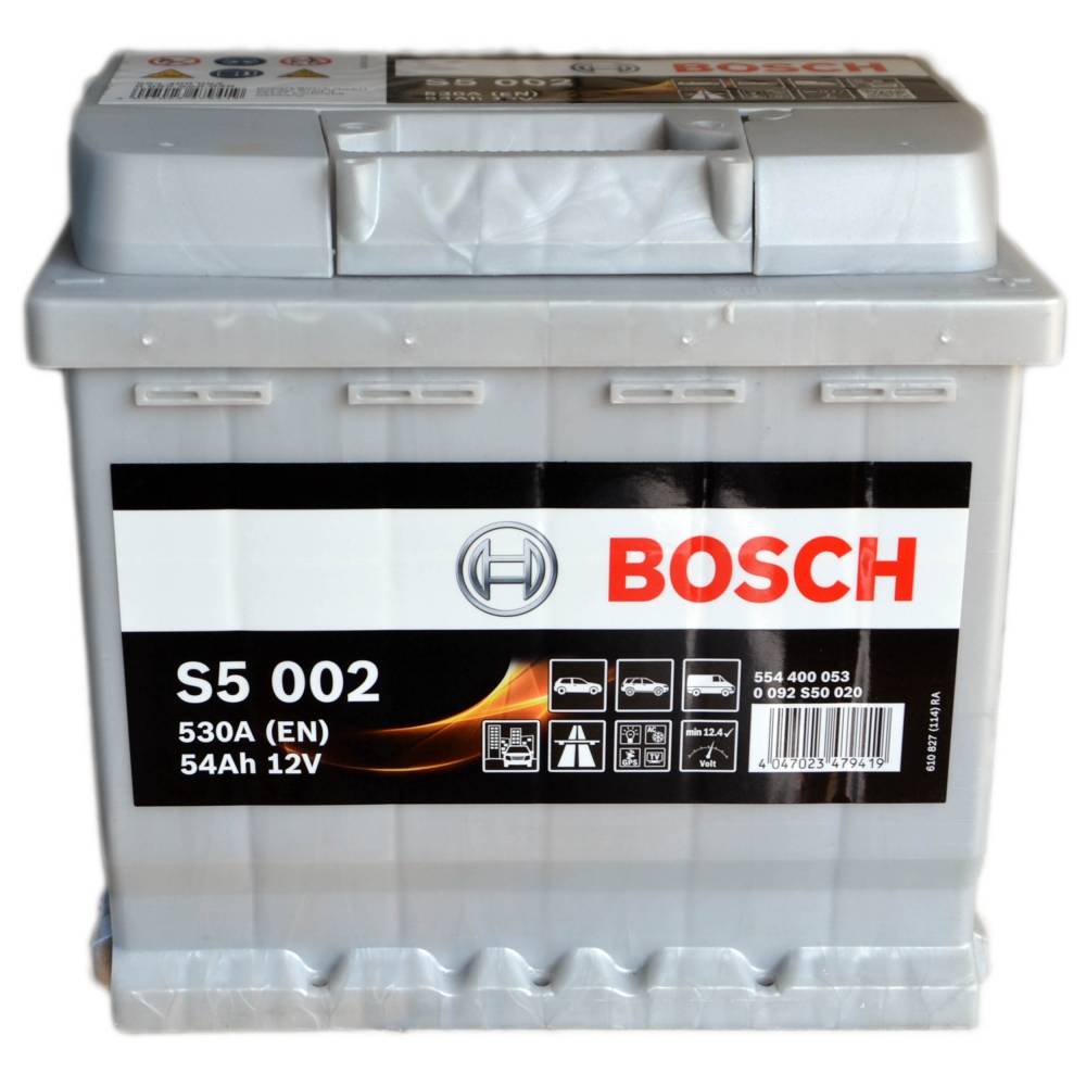 Аккумулятор автомобильный BOSCH S5002 54Ah 530A (EN) BOSCH 0092S50020