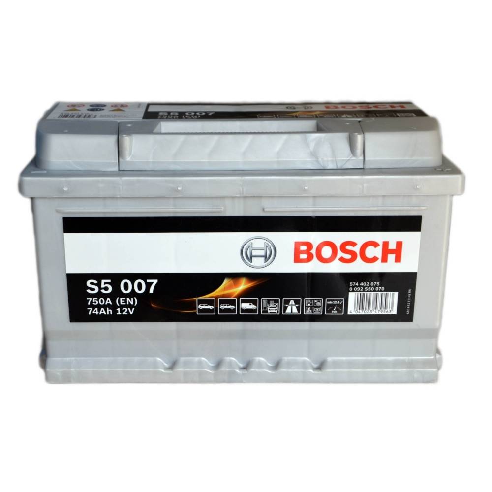 Аккумулятор автомобильный BOSCH S5007 74Ah 750A (EN) BOSCH 0092S50070