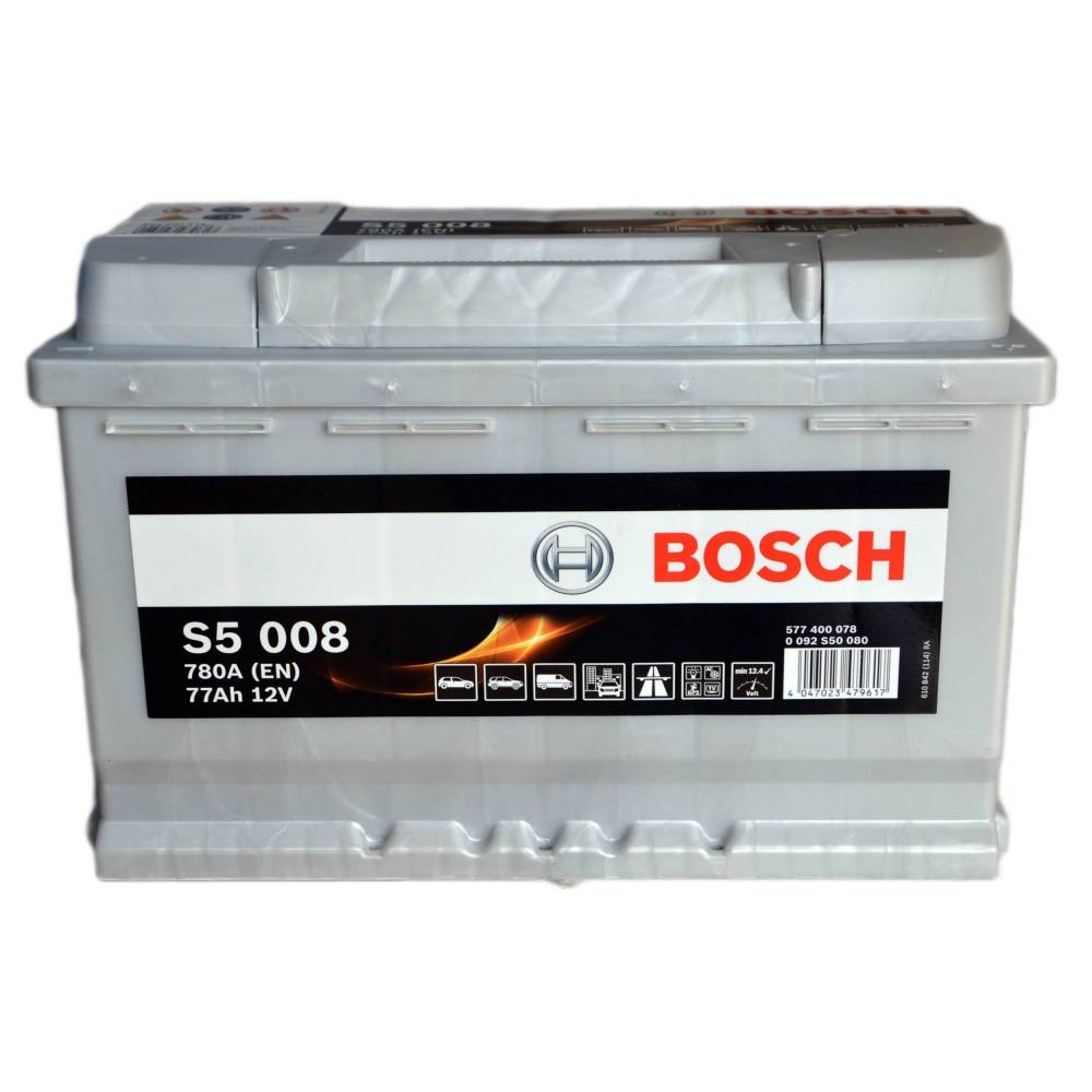 Аккумулятор автомобильный BOSCH S5008 77Ah 780A (EN) BOSCH 0092S50080