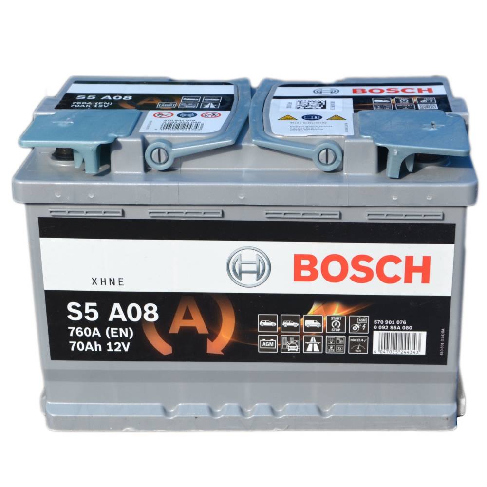 Аккумулятор автомобильный BOSCH AGM Start-Stop S5A08 70Ah 760A (EN) AGM BOSCH 0092S5A080