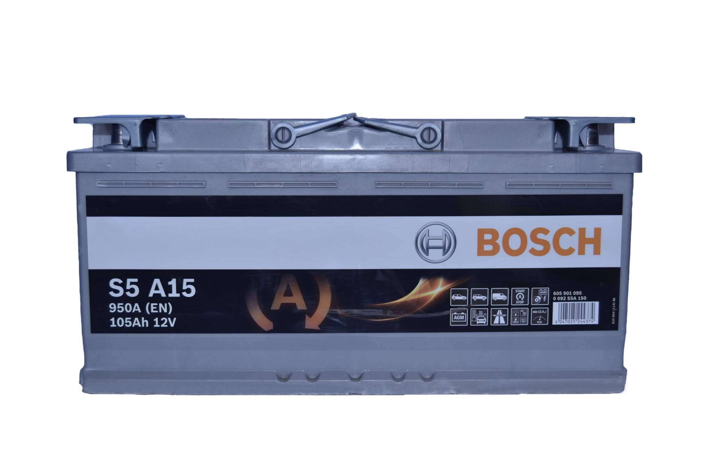 Аккумулятор автомобильный BOSCH AGM Start-Stop S5A15 105Ah 950A (EN) AGM BOSCH 0092S5A150