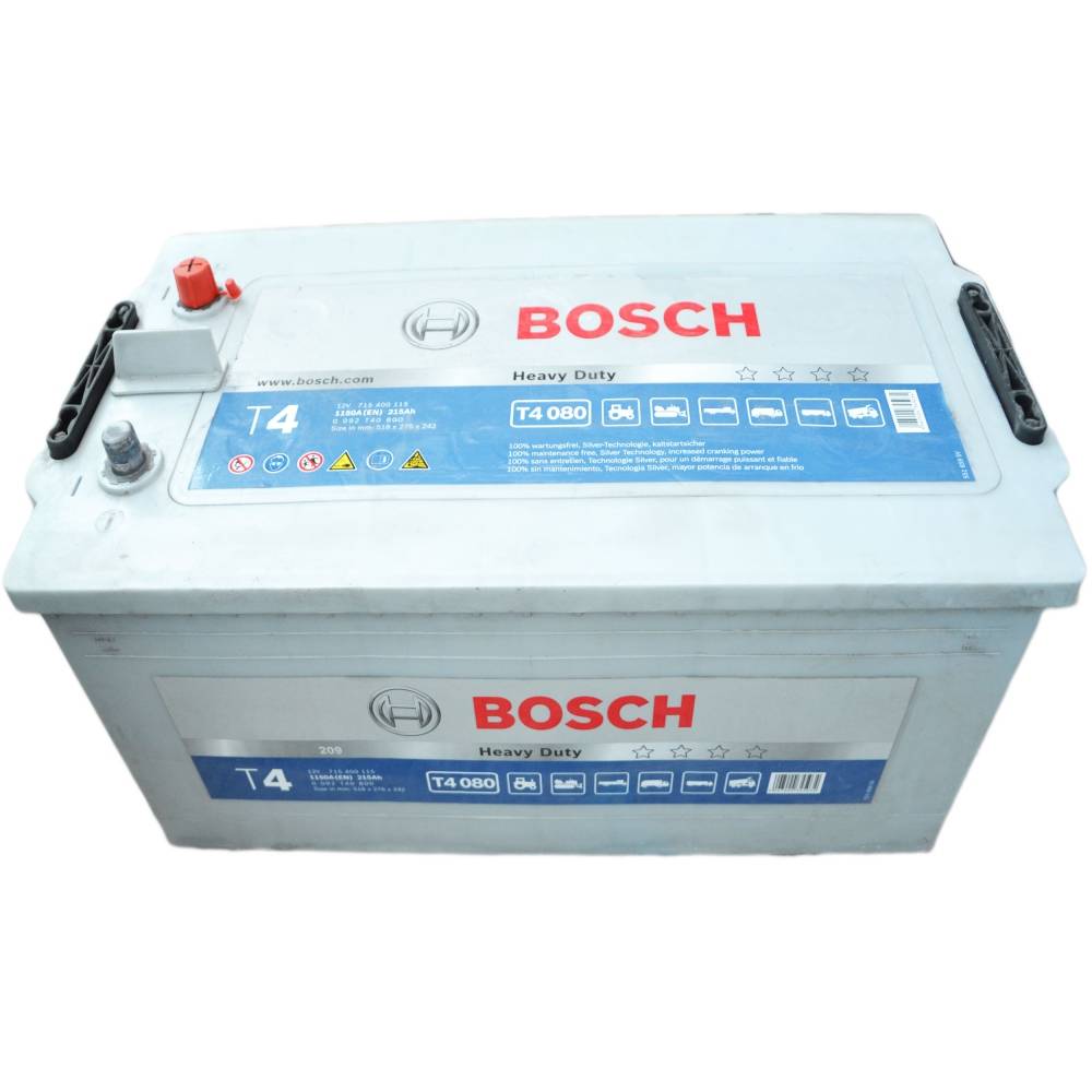 Аккумулятор грузовой BOSCH Т4080 215Ah 1150A (EN) BOSCH 0092T40800